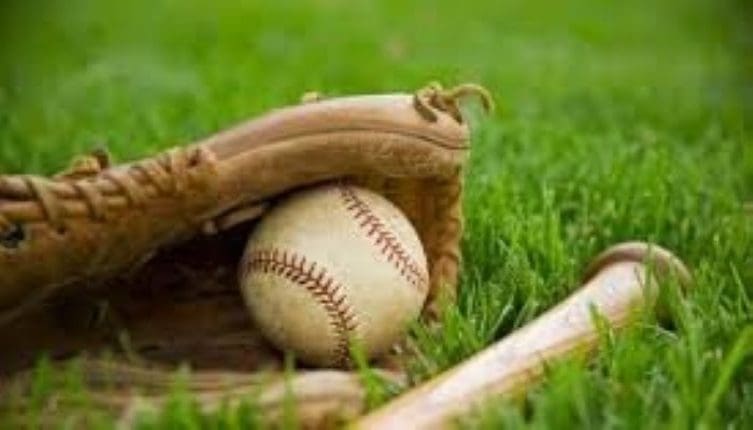 Baseball glove, ball and bat