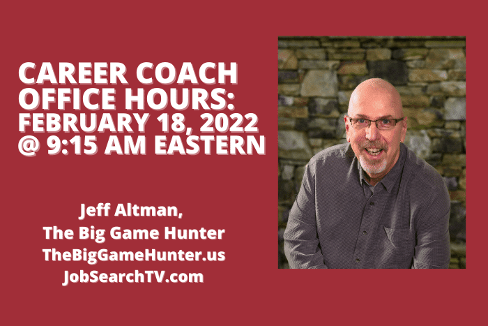 Career Coach Office Hours February 18 2022