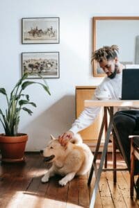 man and dog
