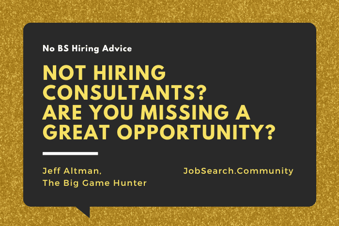 Not Hiring Consultants? Are You Missing a Great Opportunity?